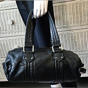 Marc Jacobs Leather Duffle Bag Oversized Pebble Grain in Black size  13” x 9”